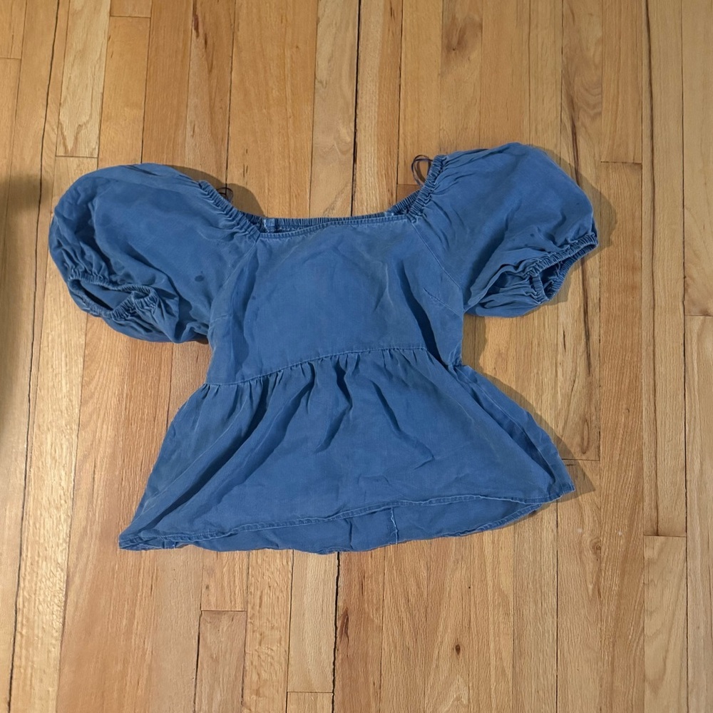 Old Navy Denim Shirt with Puffy Sleeves